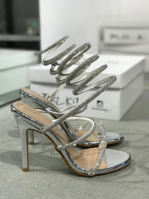 VERMER GÜMÜŞ SARMAL BANTLI SANDALET 🖤 🥂